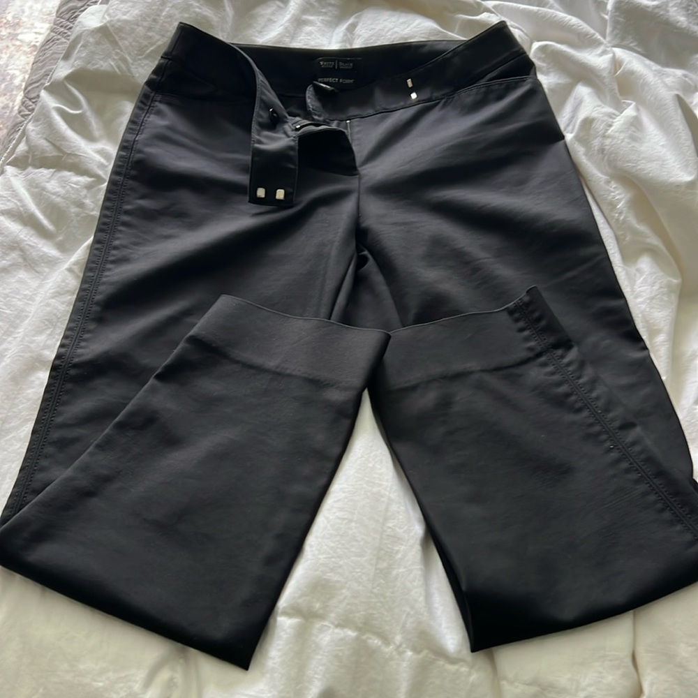 White Black Straight Leg Pants